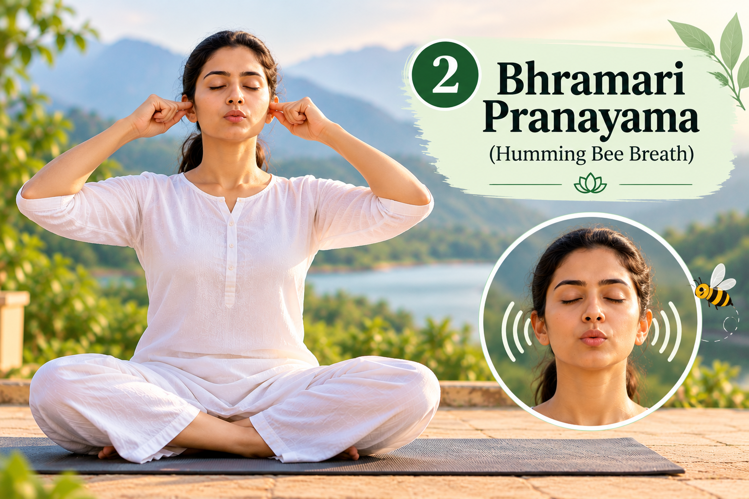 2. Bhramari Pranayama (Humming Bee Breath)