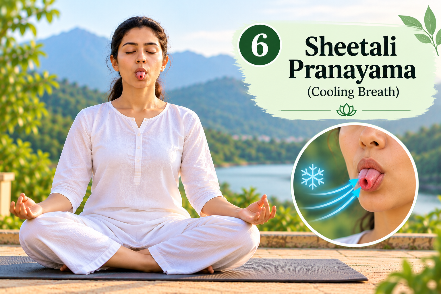 6. Sheetali Pranayama (Cooling Breath)