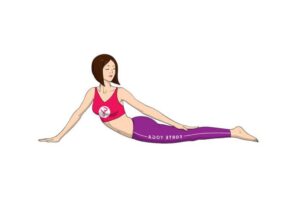 yoga poses for bloating(Revolved Cobra Pose)