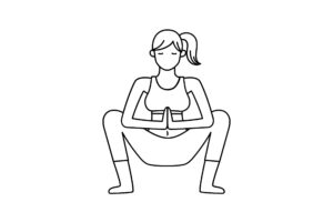 yoga poses for bloating(Garland Pose )
