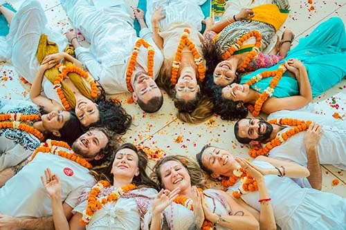 Student celebration at Nirvana yoga school
