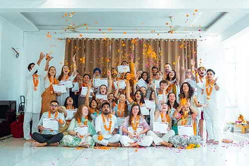 Certification ceremony of yoga teacher training course
